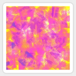 Layers Abstract Pink Purple Blue on Yellow Sticker